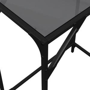 Schwarzer Konsolentisch mit Glasplatte 60x35x81 cm