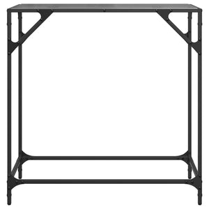 Schwarzer Konsolentisch mit Glasplatte, 80 cm