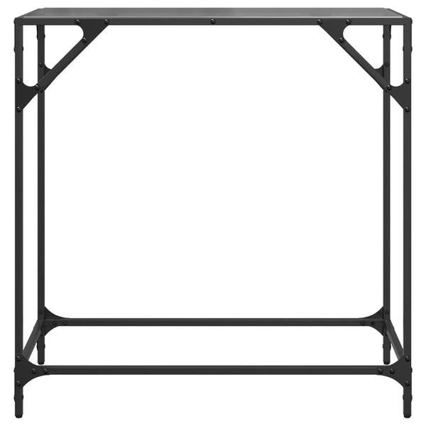 Schwarzer Konsolentisch mit Glasplatte, 80 cm