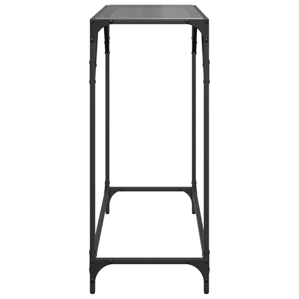 Schwarzer Konsolentisch mit Glasplatte, 80 cm