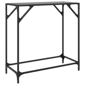 Schwarzer Konsolentisch mit Glasplatte, 80 cm