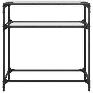 Konsolentisch Transparent Glas Stahl 80cm