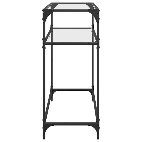 Konsolentisch Transparent Glas Stahl 80cm