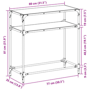 Konsolentisch Transparent Glas Stahl 80cm