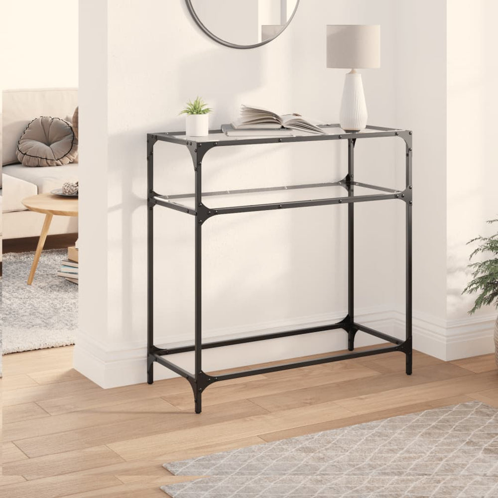 Konsolentisch Transparent Glas Stahl 80cm