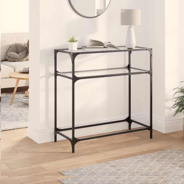 Konsolentisch Transparent Glas Stahl 80cm