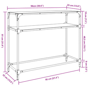 Konsolentisch Transparent Glasplatte 98 cm