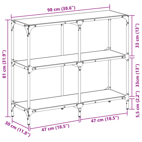 Konsolentisch Transparent Glas 98x30x81 cm
