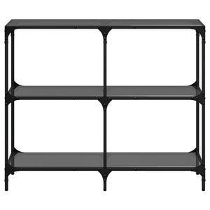 Schwarzer Konsolentisch mit Glasplatte 98 cm