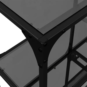 Schwarzer Konsolentisch mit Glasplatte 98 cm