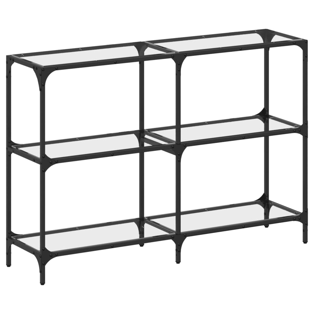 vidaXL Console Table with Glass Top Transparent 118.5x30x81 cm Steel