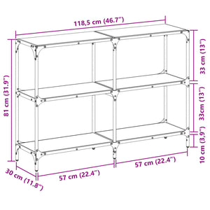 Konsolentisch mit Glasplatte, 118,5 cm