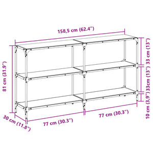 Konsolentisch Transparent Glas Stahl 158,5cm