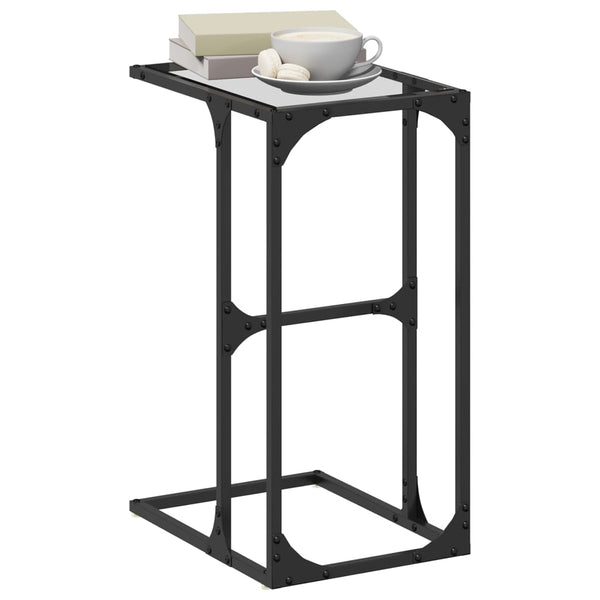 Beistelltisch Transparent Glas Stahl 40x30x61,5cm