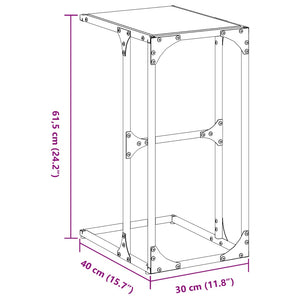 Beistelltisch Transparent Glas Stahl 40x30x61,5cm