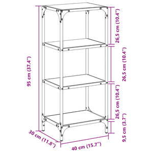 Glasregal Transparent 40x30x95 cm Stahl