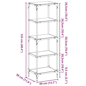 Glasregal Transparent 40x30x123 cm