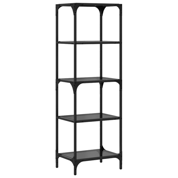 Schwarzes Regal mit Glasböden 40x30x123 cm