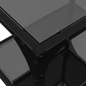 Schwarzes Regal mit Glasböden 40x30x123 cm