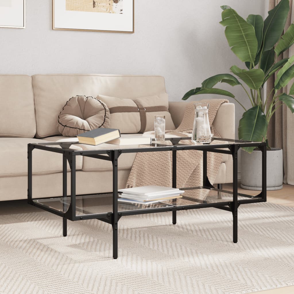 Couchtisch Glasplatte Transparent 98,5x50x45 cm