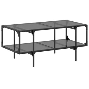 Schwarzer Couchtisch mit Glasplatte