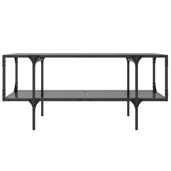 Schwarzer Couchtisch mit Glasplatte