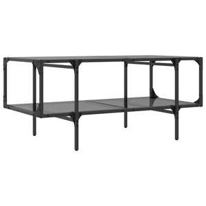 Schwarzer Couchtisch mit Glasplatte