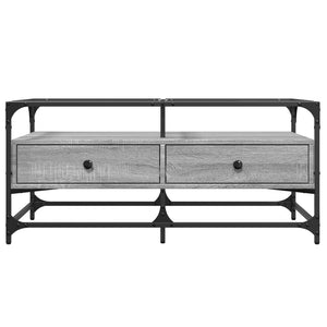 Couchtisch Grau Sonoma mit Glasplatte