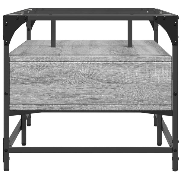 Couchtisch Grau Sonoma mit Glasplatte