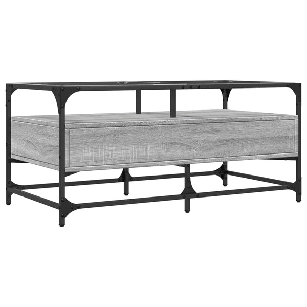 Couchtisch Grau Sonoma mit Glasplatte
