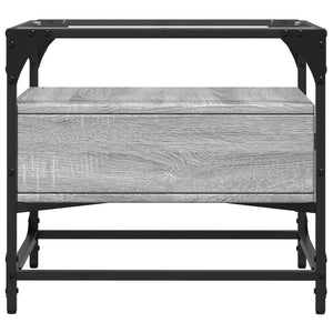 Couchtisch Grau Sonoma mit Glasplatte 50x50 cm