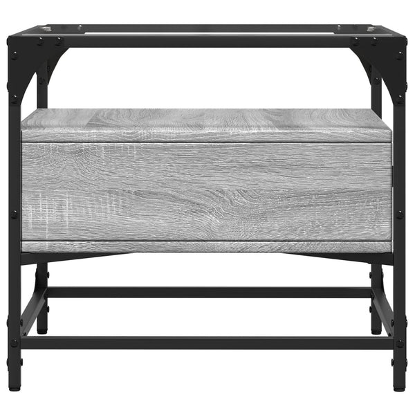 Couchtisch Grau Sonoma mit Glasplatte 50x50 cm