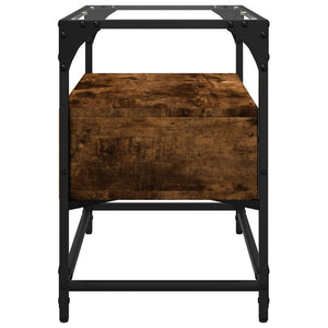 TV-Schrank Räuchereiche mit Glasplatte 60 cm