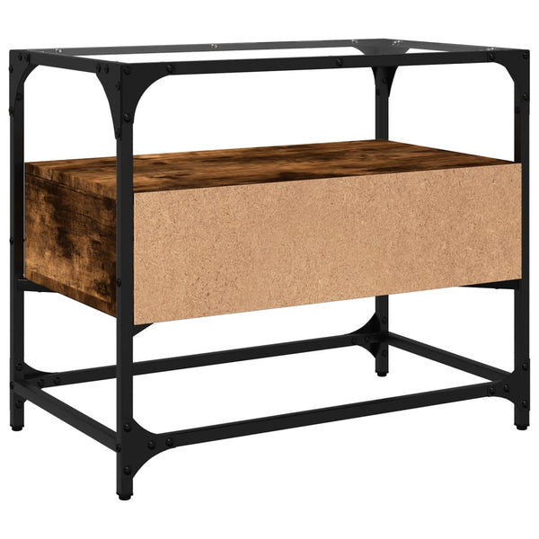TV-Schrank Räuchereiche mit Glasplatte 60 cm