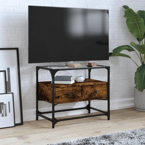 TV-Schrank Räuchereiche mit Glasplatte 60 cm