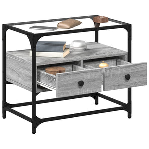 TV-Schrank Grau Sonoma 60 cm mit Glasplatte
