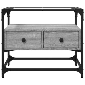 TV-Schrank Grau Sonoma 60 cm mit Glasplatte