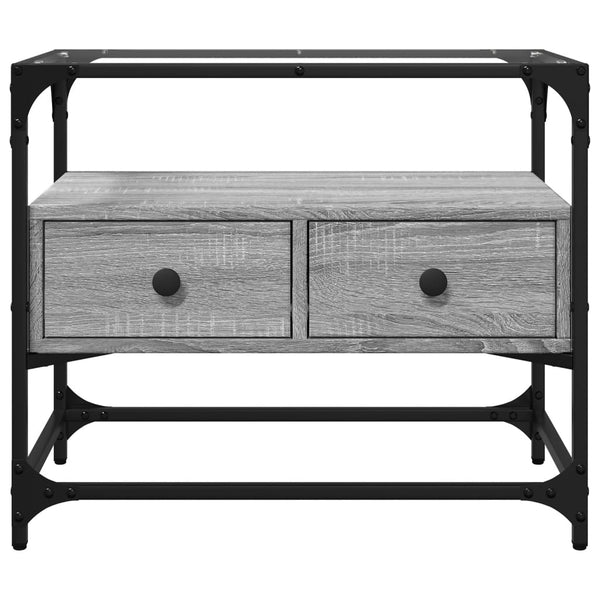 TV-Schrank Grau Sonoma 60 cm mit Glasplatte