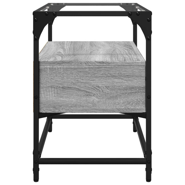 TV-Schrank Grau Sonoma 60 cm mit Glasplatte