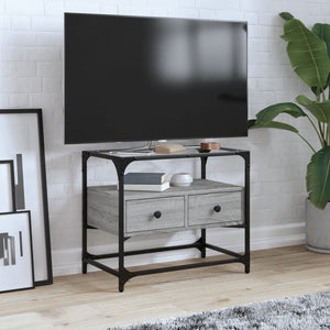 TV-Schrank Grau Sonoma 60 cm mit Glasplatte