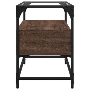 TV-Schrank Braun Eiche 60 cm mit Glasplatte