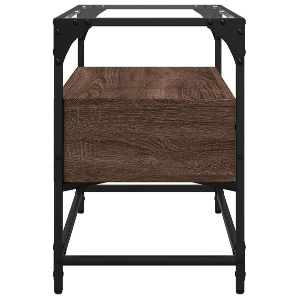 TV-Schrank Braun Eiche 60 cm mit Glasplatte