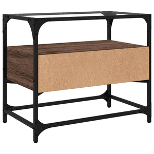 TV-Schrank Braun Eiche 60 cm mit Glasplatte