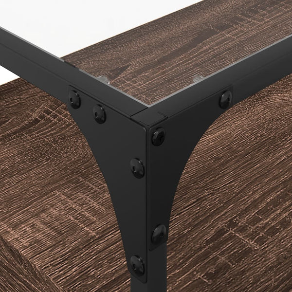TV-Schrank Braun Eiche 60 cm mit Glasplatte