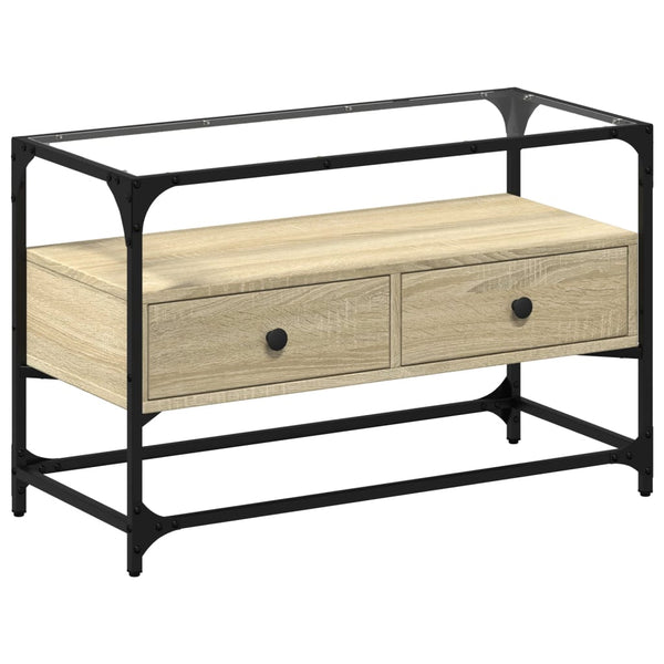 TV-Schrank Sonoma-Eiche mit Glasplatte, 80cm