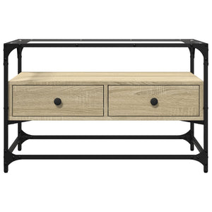 TV-Schrank Sonoma-Eiche mit Glasplatte, 80cm