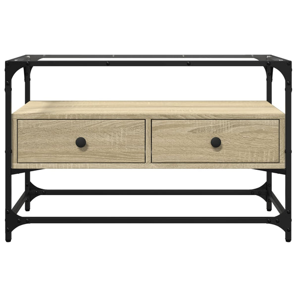 TV-Schrank Sonoma-Eiche mit Glasplatte, 80cm