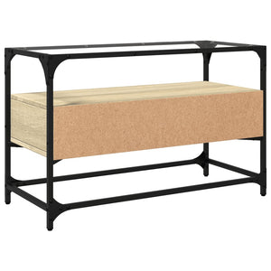 TV-Schrank Sonoma-Eiche mit Glasplatte, 80cm