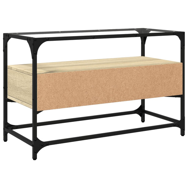 TV-Schrank Sonoma-Eiche mit Glasplatte, 80cm