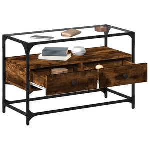 TV-Schrank Räuchereiche mit Glasplatte 80cm